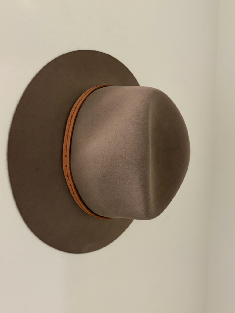 Rag & Bone flopy Brim wool fedora Hat with Leather Band - Taupe